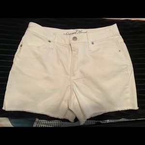 White denim cutoffs